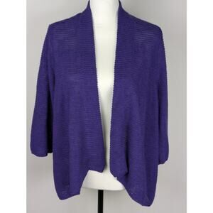 Chico's Womens Cardigan sz 2 cond GUC Meas Open Bust 43"Sleeve 18"C Back 27"
